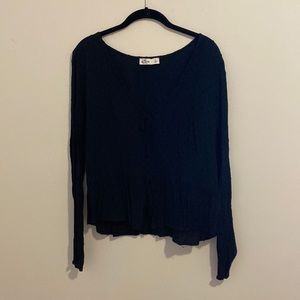 Hollister black crop blouse